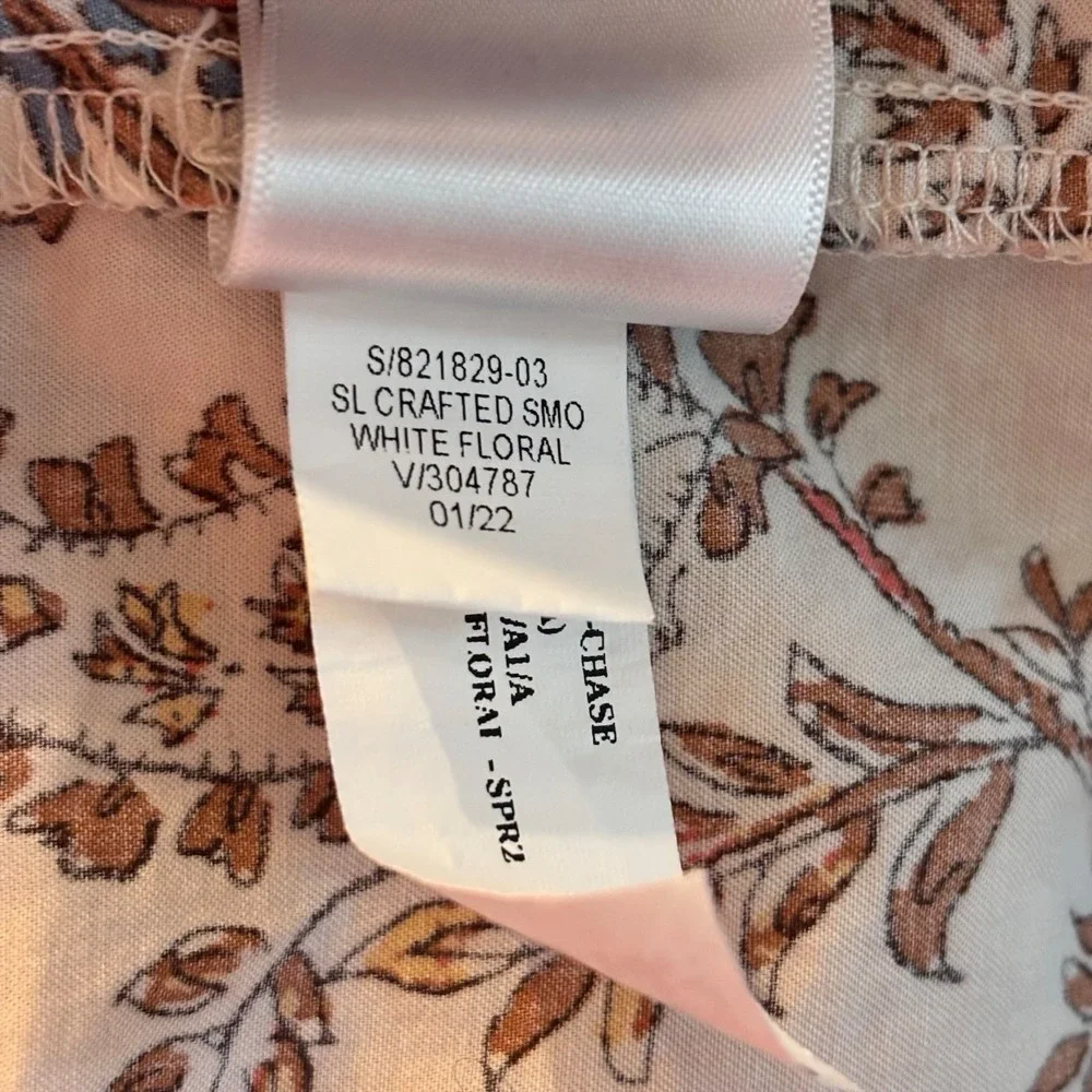 Old Navy Smocked Tank Top XL Boho Floral Crop Cami Adjustable Strap Ruffle Beach - Picture 8 of 8